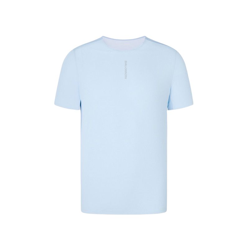 SALOMON T Shirts Men s Light Dusty Blue Crew Neck Moderate LC3028600 L