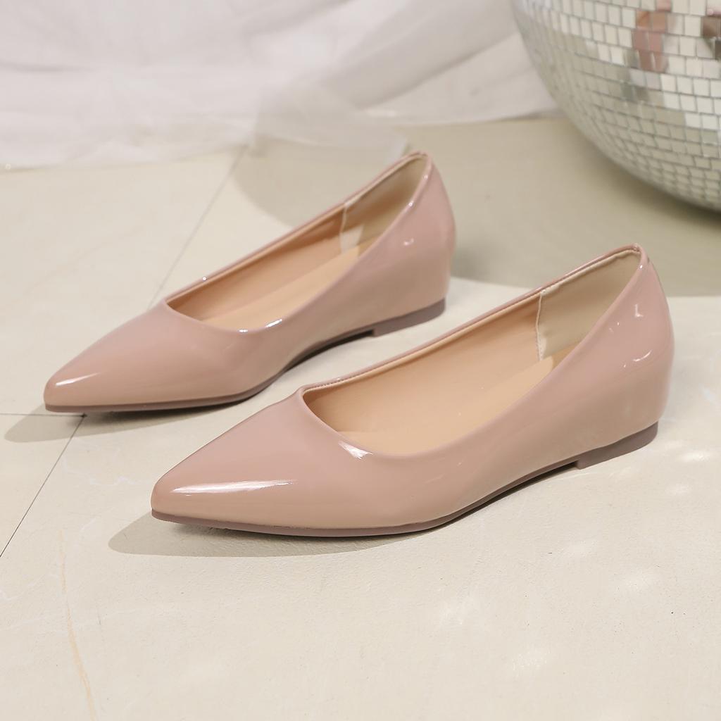 Sexy pointed women's shoes inner height increase 5CM shallow mouth single shoes summer wear new temperament one-pedal shoes