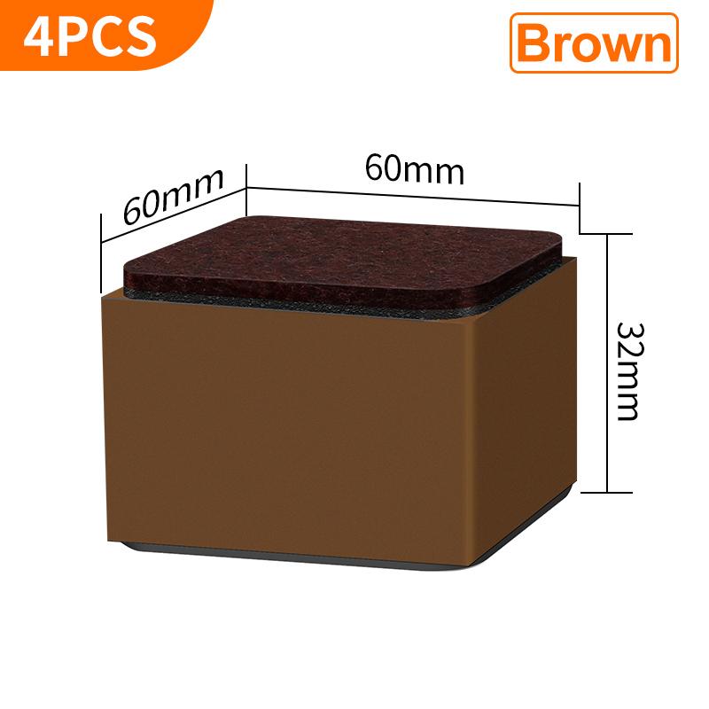 4PCS Carbon Steel Furniture Riser Beg Leg Raiser Adds Height To Heavy Furniture Round Square Sofa Chair Table Feet Riser Black