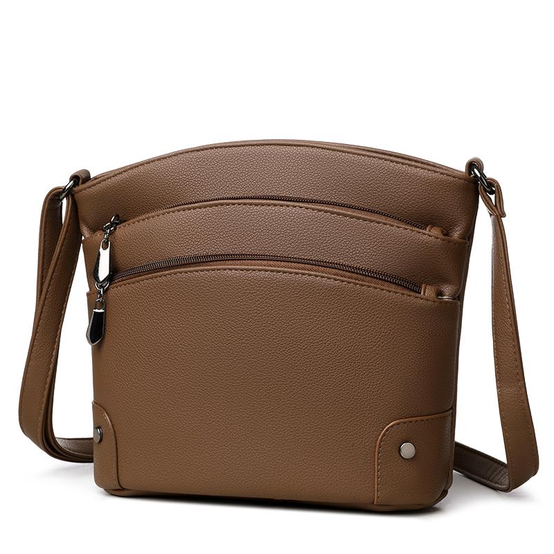 Fashion soft leather retro women's bag new Korean version shoulder bag casual fashion messenger women's bag