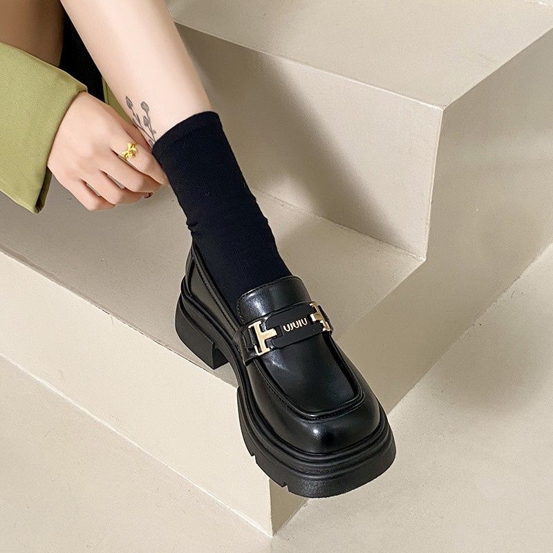 Platform Women's Height Increase, New Commuter Small Leather Shoes Increase, Mary Jane Single Shoes
