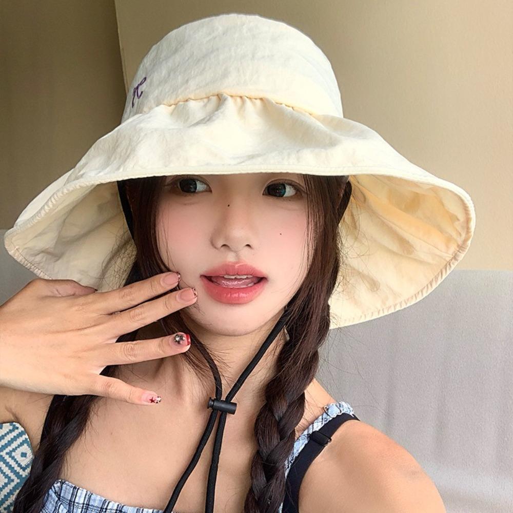 

Wide Brim Bow Bucket Hat Quick Dry Women s Sun Hat New Fisherman Hat for Girls рожевий