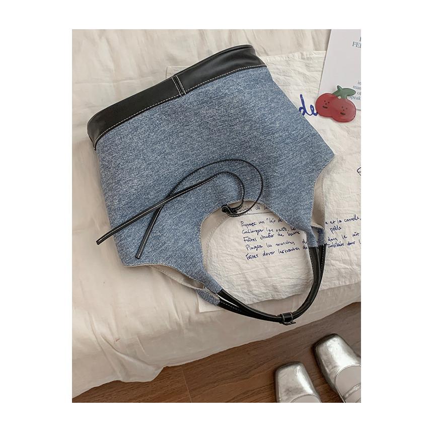 IELGY Korean Denim Canvas Bag Summer Fashion Armpit Order Shoulder Large Capacity Tote Bag