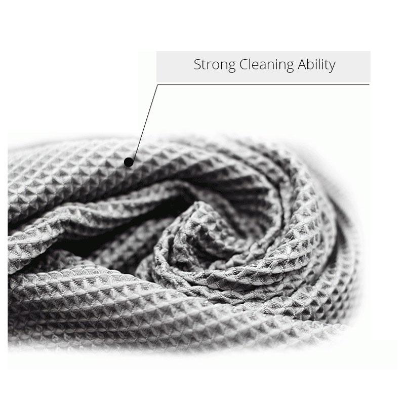 2PCSCar Wash Towel Glass Cleaning Water Drying Microfiber Window Clean Wipe Auto Detailing Waffle Weave for Kitchen Bath 40*40cm