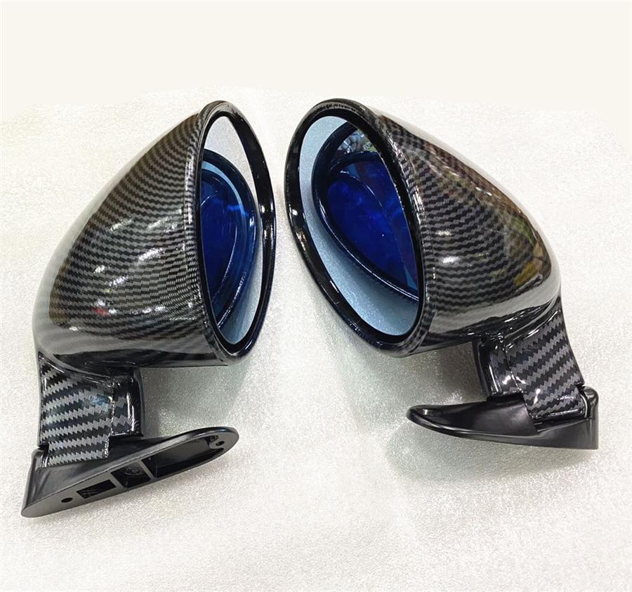 2x Car Side Mirrors Rearview Mirrors Vintage Style Carbon Fiber Color Universal