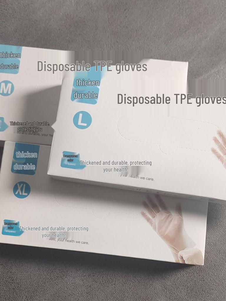 High Elasticity Oil-Proof TPE Disposable Food-Grade Gloves for Kitchen & Housework, PVC Replacement, Boxed