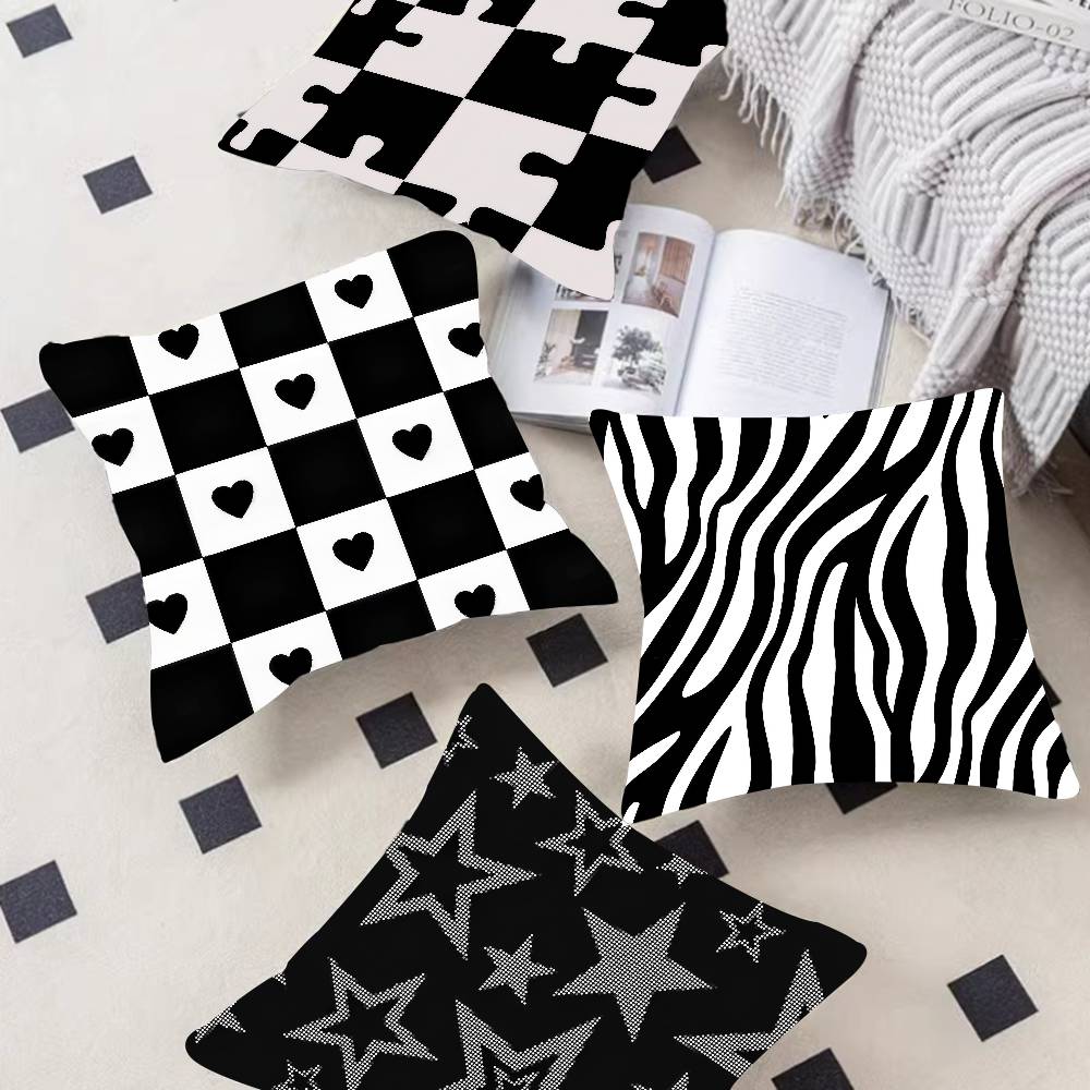 Black And White Abstract Pillow Cushion Cover Pillowcase Living Room Sofa Home Decor