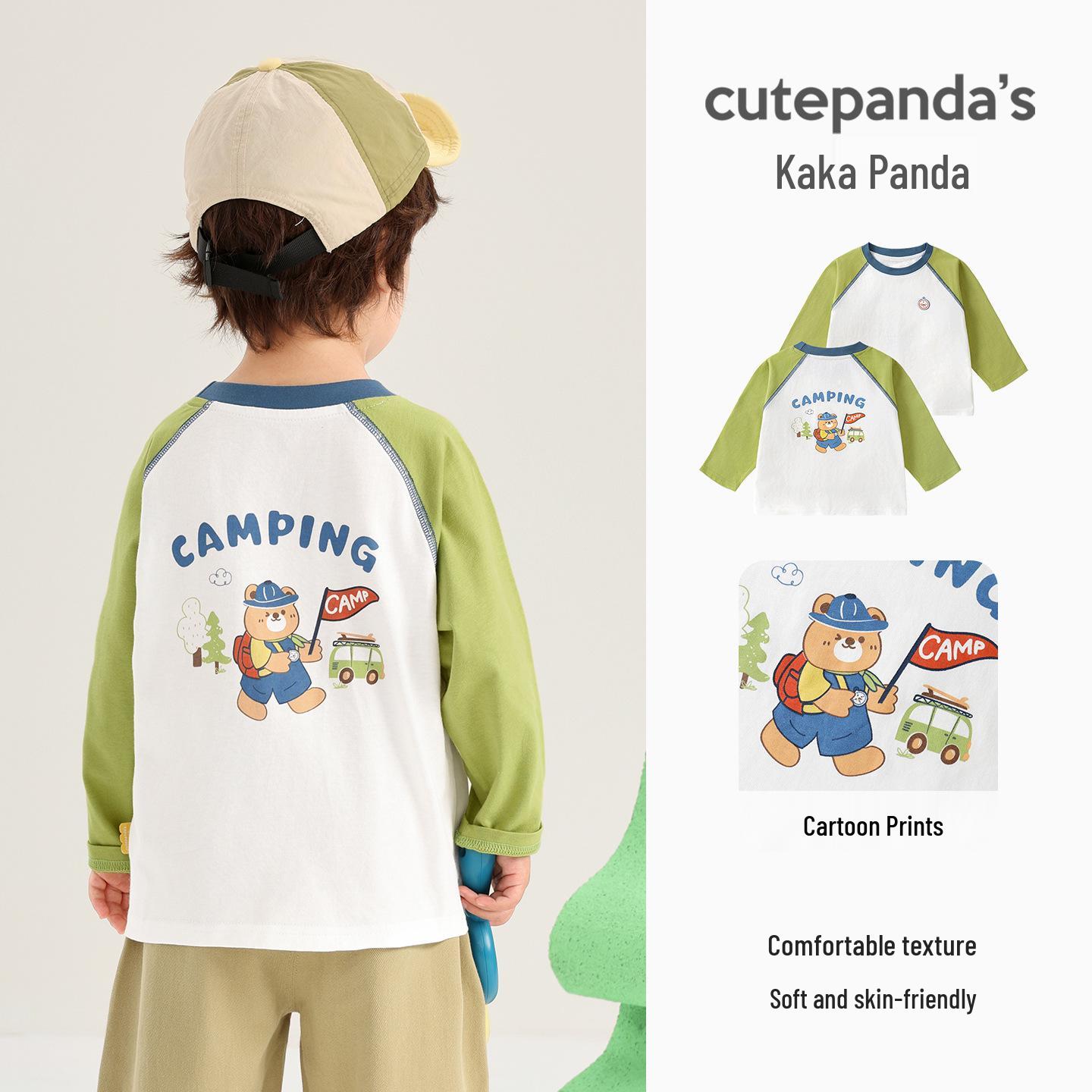 

Panda Kids Long-Sleeve T-Shirt: Spring Casual Top for Boys & Girls 73 cm