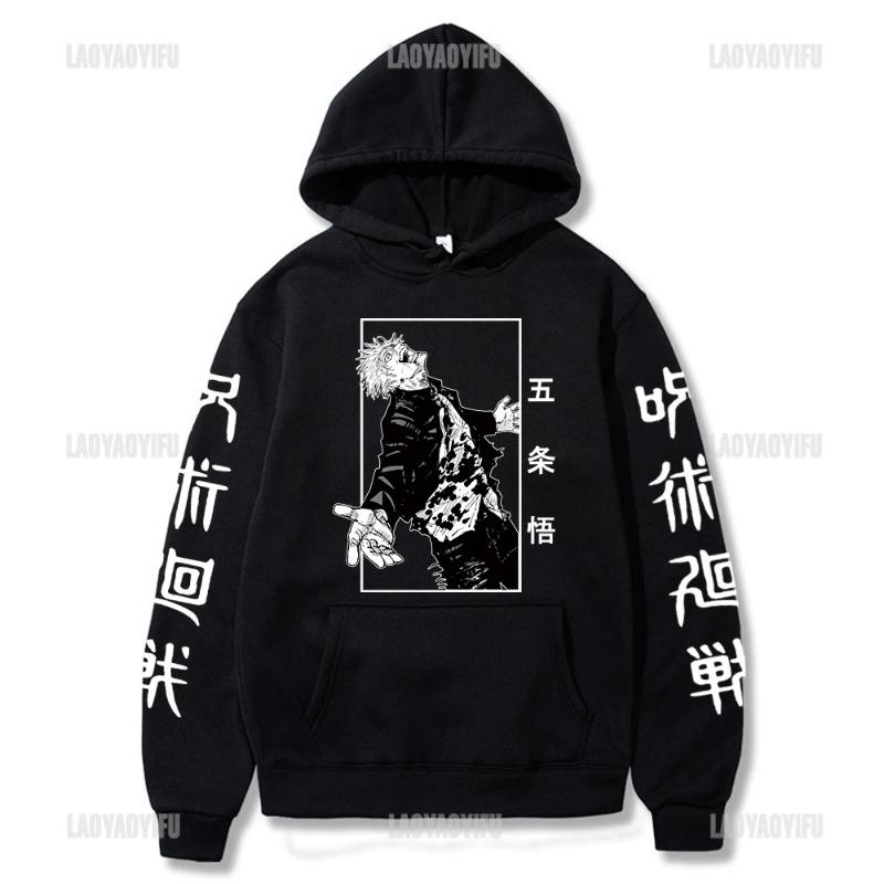 Japan Anime Jujutsu Kaisen Herre Dame Hettegensere Satoru Gojo Løs Genser Unisex Høst Varm Casual Streetwear