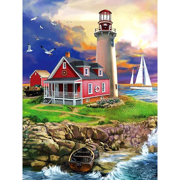 Diy Diamond Painting Lighthouse Cross Stitch Scenery Diamond Embroidery Seaside 5D Full Square Rhinestones Mosaic Kit Home Decor