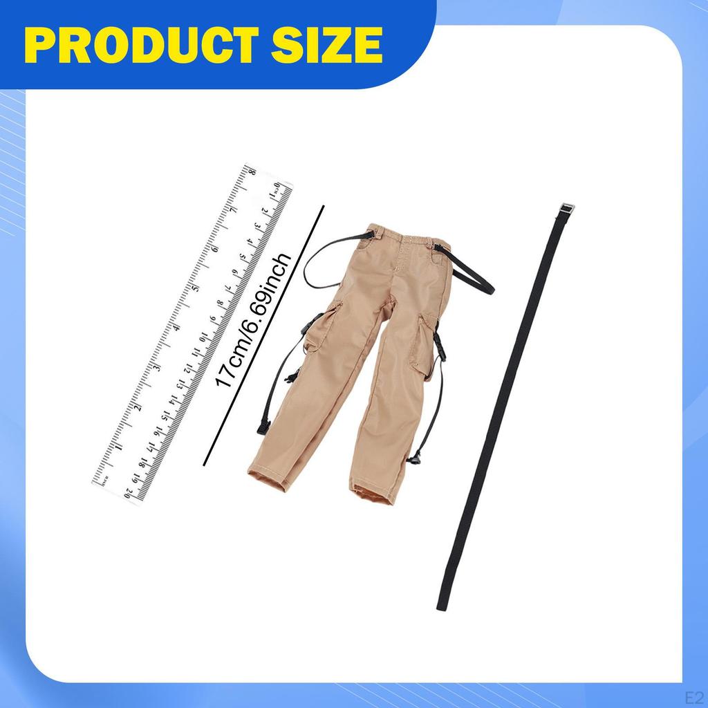 1/6 Action Figure Clothes Doll, Costume Accessories, Cargo Pants and Belt, , Miniature Clothing for