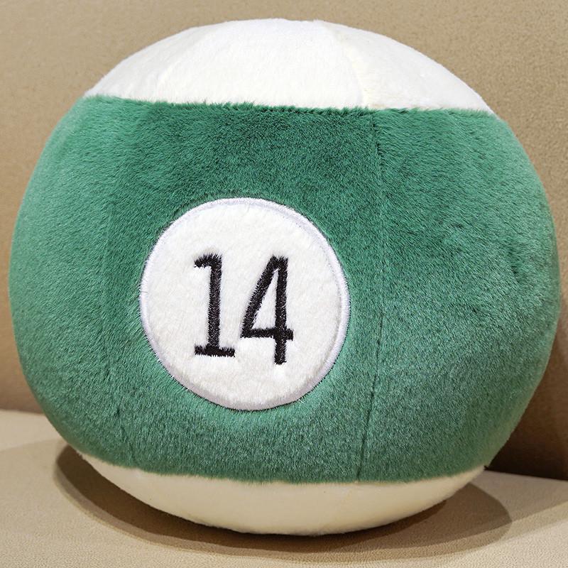 Simulated Billiards Plush Pendant: White Ball & Black 8 Ball Fun Ornament Set.