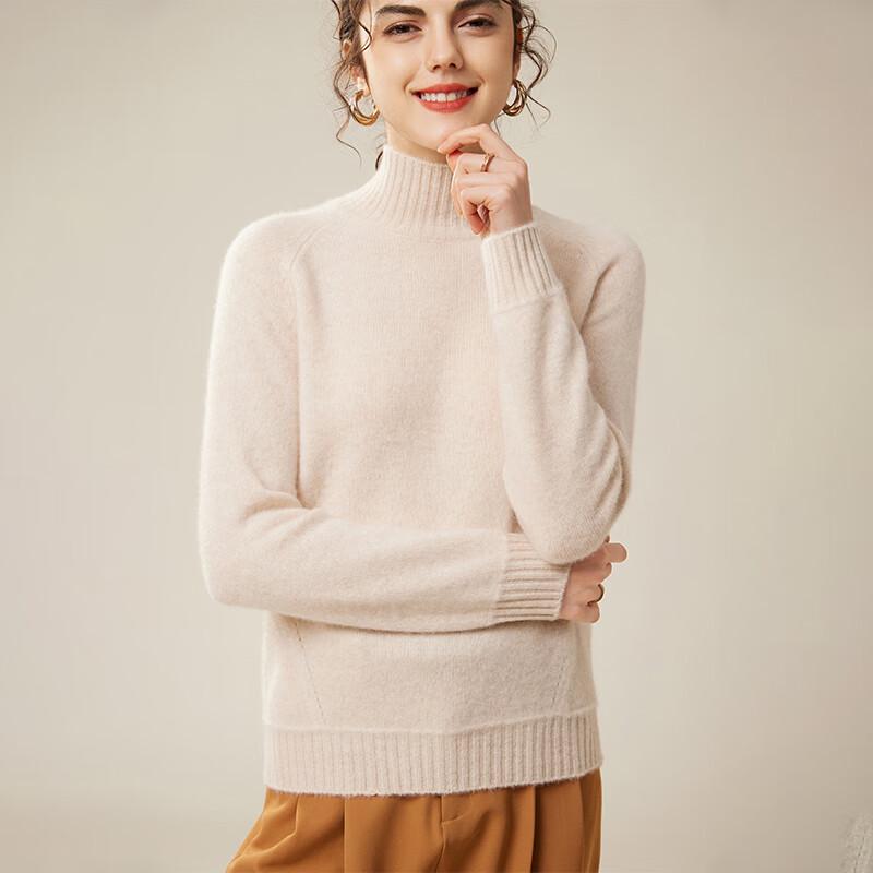 Fanzhen Women's High-Neck 100% Cashmere Sweater