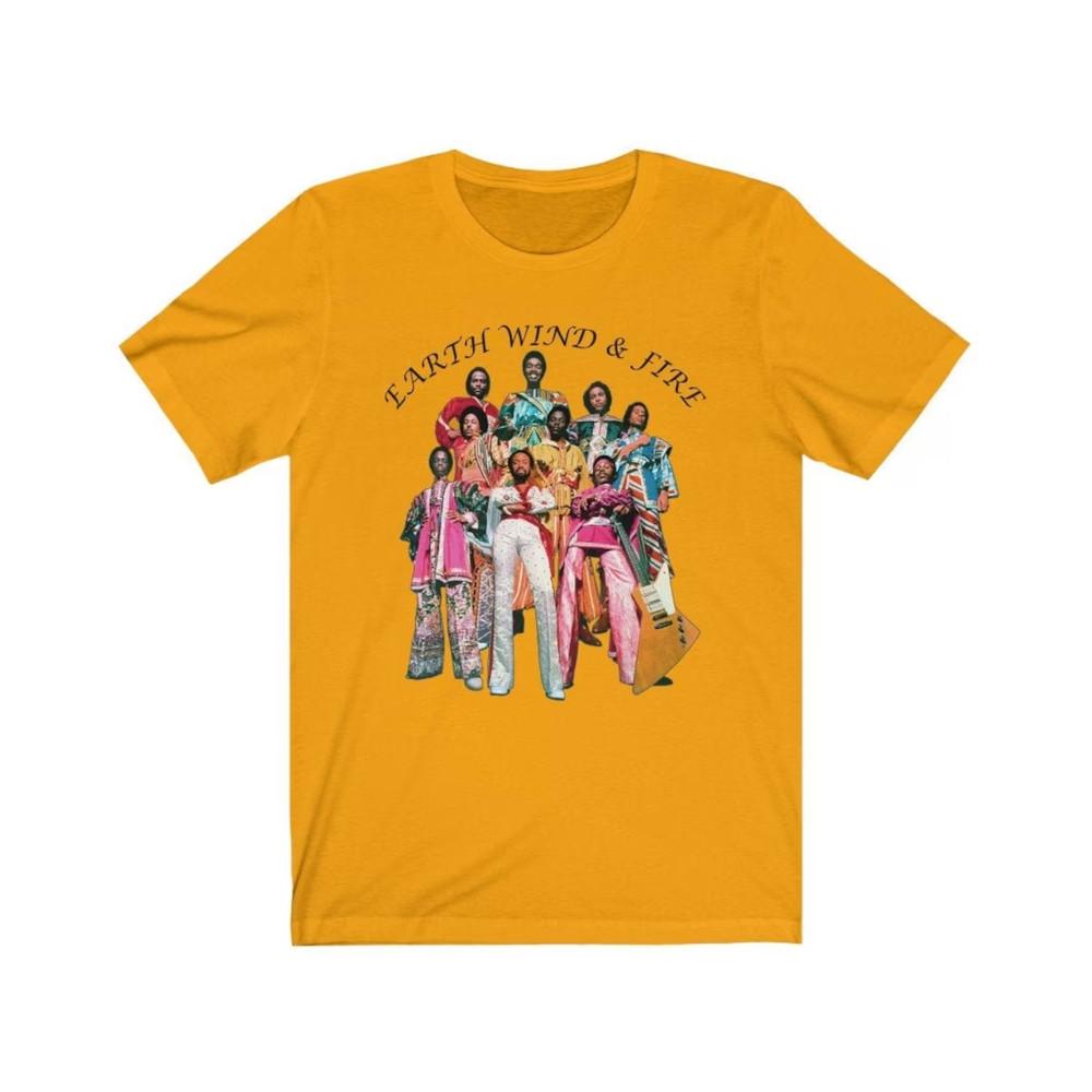 Vtg Earth Wind And Fire Band Heavy Cotton Yellow All Size Unisex Shirt EL001 Unisex T-Shirt XXXXL