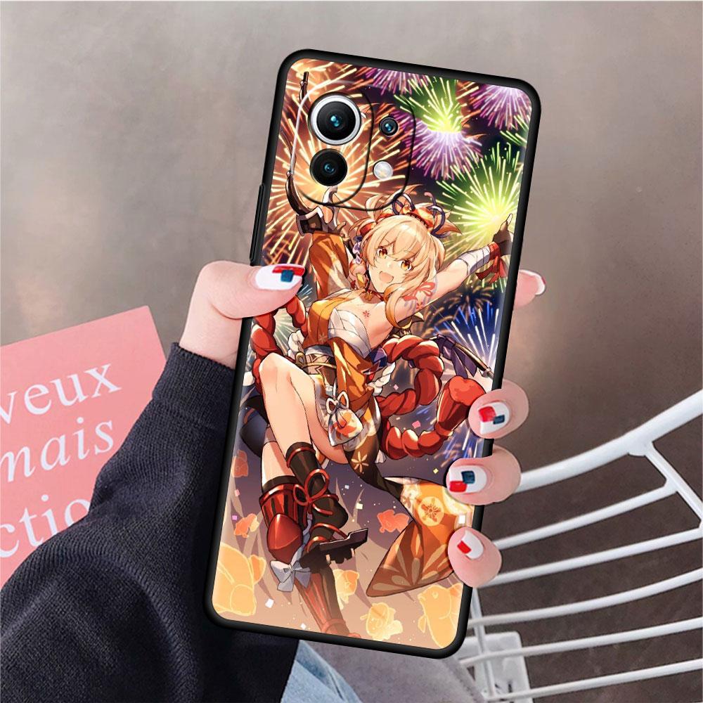 Girl Genshin Impact Funda Case For Xiaomi Mi 11 Lite 5G NE 11T Pro 10T 9T Note 10 12 12X 12S Ultra Soft Silicone Phone Cover Sac