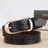 Ladies X Graphic Genuine Leather Belt Alloy Pin Buckle Casual Wear Decoration