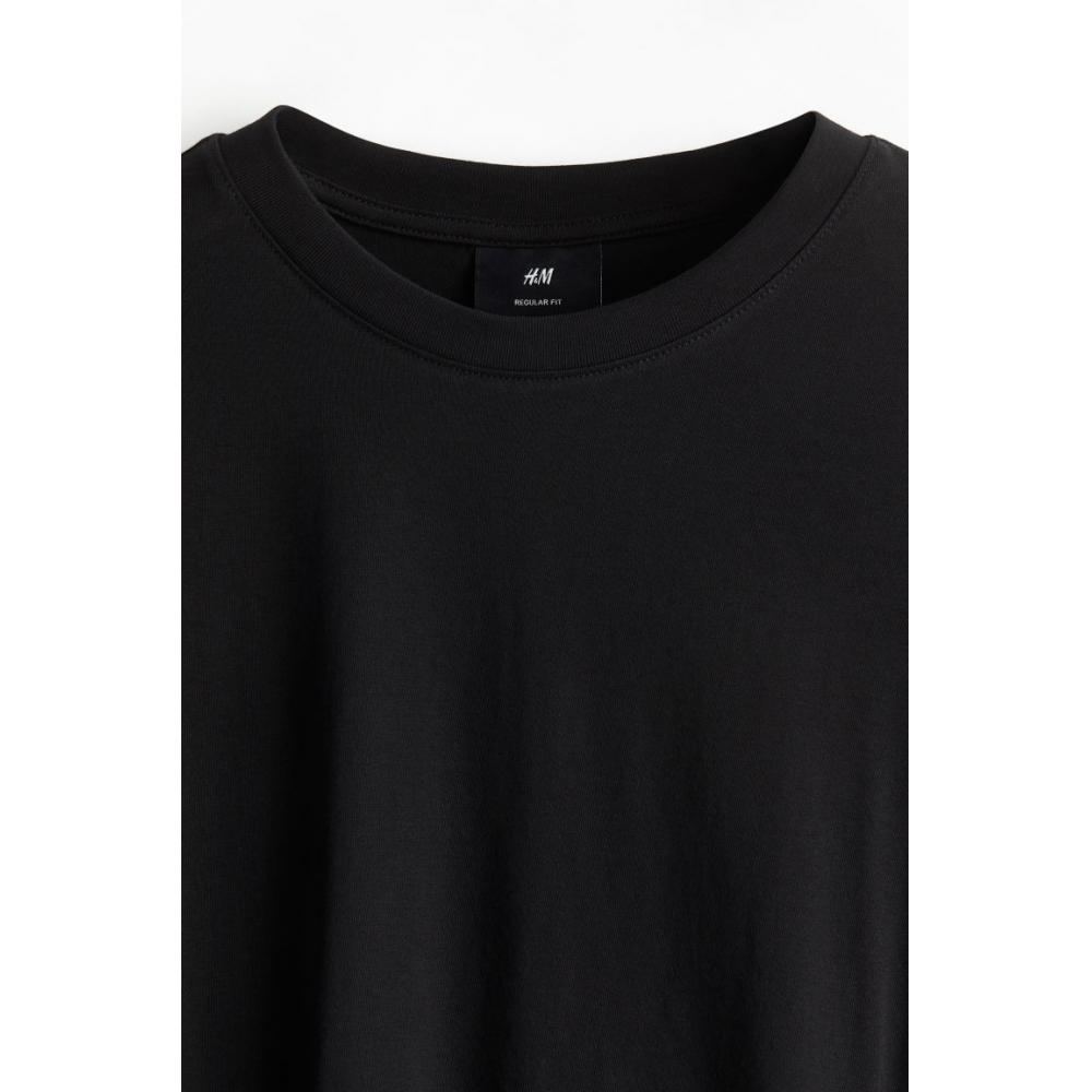 H M Regular Fit Jersey Top 3 Piece Set Black Dark Gray wHite