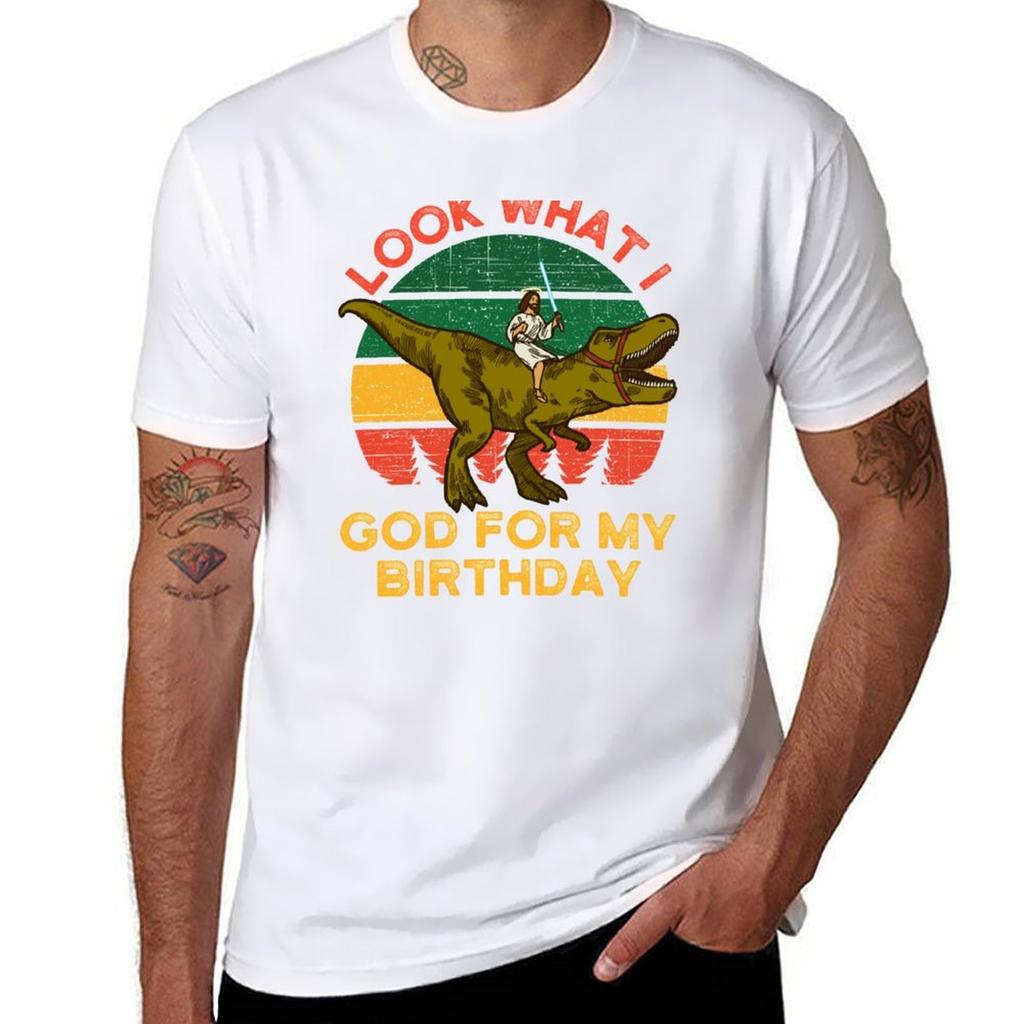 Funny Christmas Jesus Riding A T Rex Dinosaur Christian Humor TShirt All Match Basic Short Sleeve Top