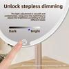 Wholesale 2026 New LED Makeup Mirror Round Desktop Mirror with Light Metal Small Gift