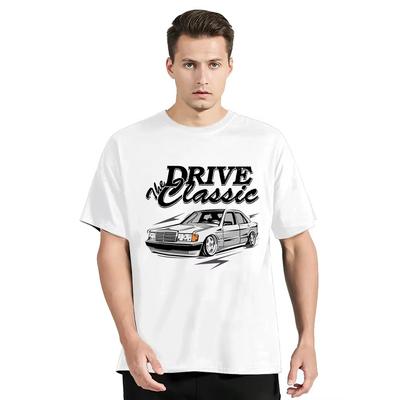 Impresionante W201 Conduce el Coche Clásico Camiseta 190E Coches Vintage Gráfico Tops Camisetas Ropa de Hombre Algodón Camiseta Casual