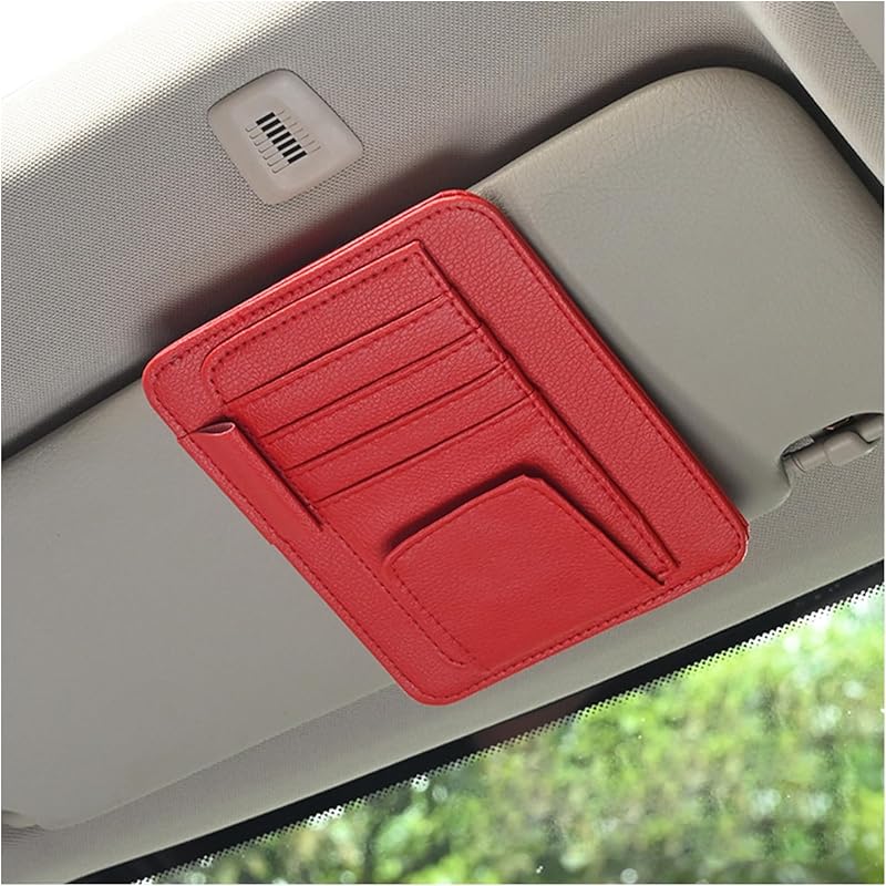 Augeny Car Sun Visor Organizer, Small Auto Visor Organizer And Storage, Registration And Document Holder, Vehicle Accessories For Sunglasses,