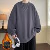 Autumn/Winter Plus Velvet Round Neck Hoodie - Men's/Women's Trendy Loose Fit Long Sleeve T-Shirt
