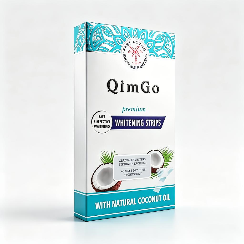 Coconut Oil Teeth Whitening Strips - 14 Pairs Non-Slip Dry Strip Technology for Home Use