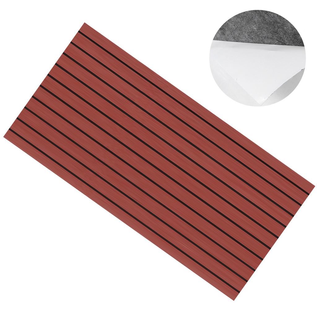 Boat Marine RV Flooring Mat EVA Foam AntiSlip Decking Sheet 240x60cm94.5x23.6in(Dark Brown Black )