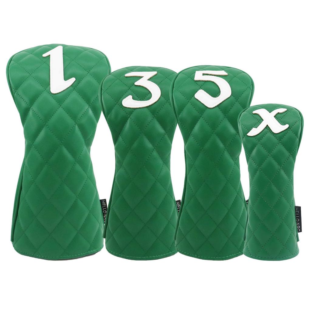 Pokrowiec na główkę golfa kompatybilny z driverem 440cc 460cc pokrowiec pokrowiec na drewno pokrowiec na utility UT wodoodporny diament numer (zielony, numer X)