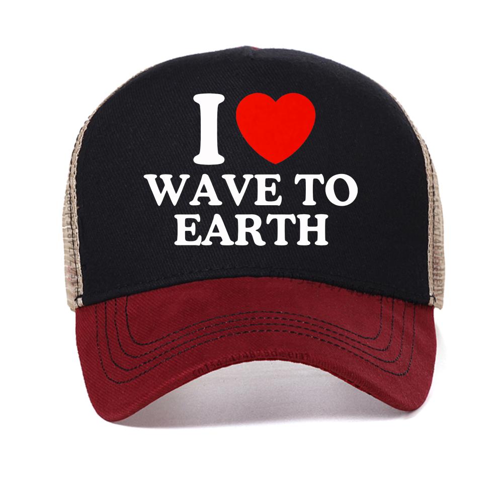 

Я люблю Wave To Earth бейсболка Мужская Повседневная с принтом букв Кепки Унисекс Летние Дышащие головные уборы от солнца модные сетчатые Snapback кепки Adjustable красный