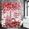 Liebe Unter Dem Rosa Auto Duschvorhang Waschbar Schmutzabweisend Duschkopf Wasserdicht Polyester Badezimmervorhang Für Heimdekoration