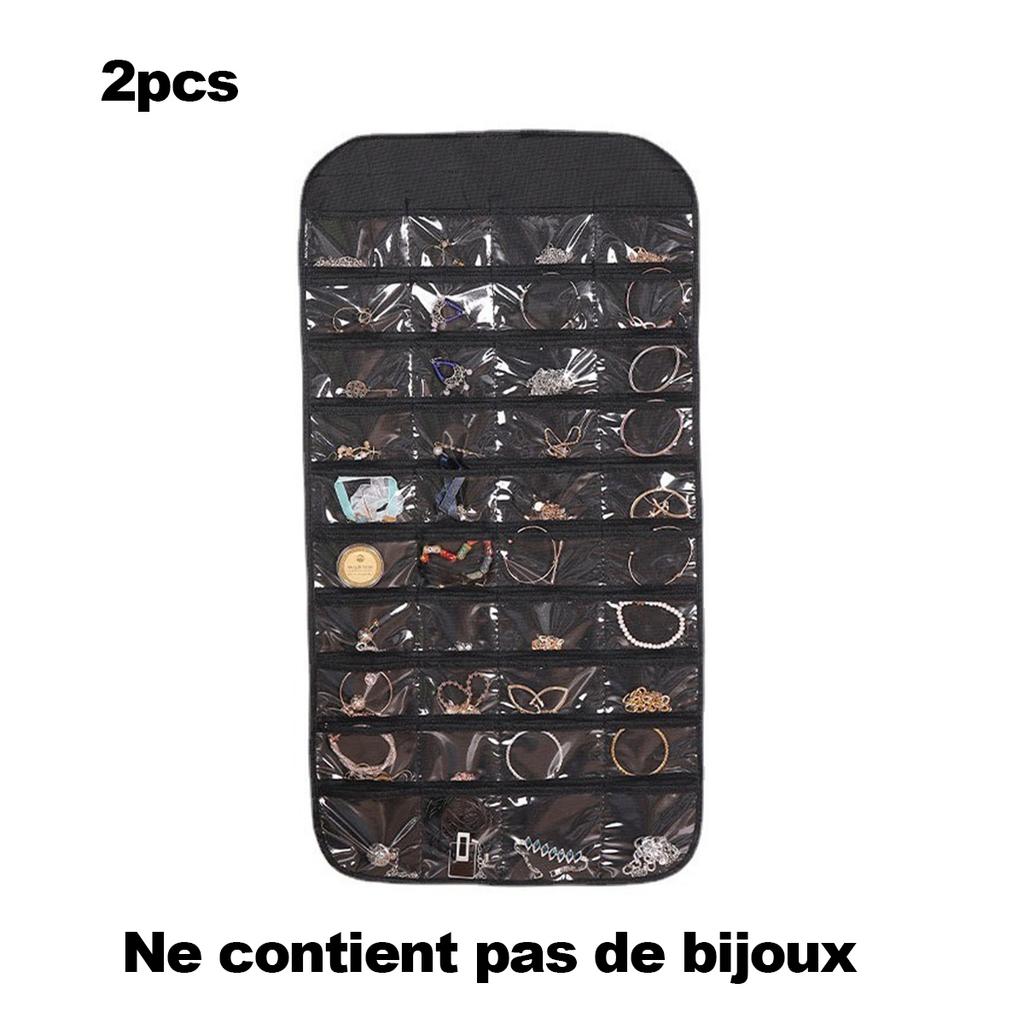 1/2/3 Stück - 80-Taschen Hänge-Schmuckorganizer, Mehrzweck Ohrring Armband Halskette Ring Aufbewahrungshalter, Hängende Montage