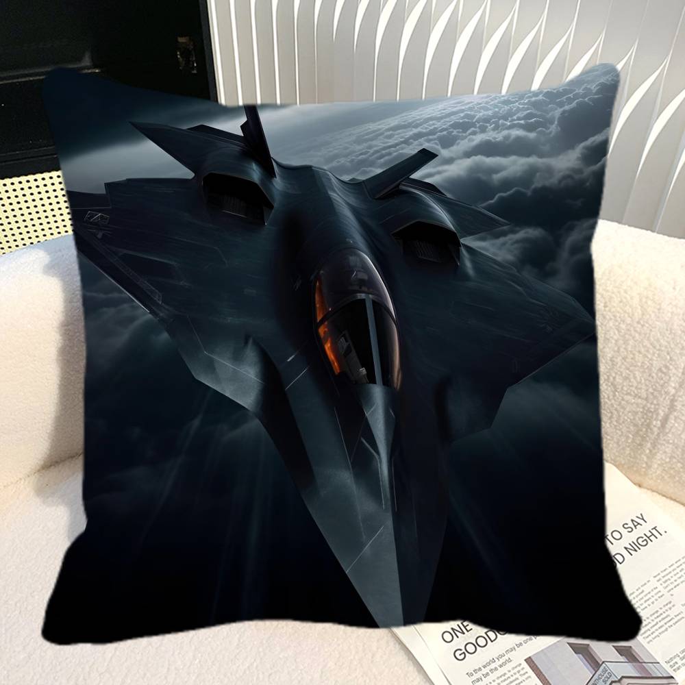 Combat Aircraft F Fighter Eurofighter Typhoon V Airplane Pillow Case Square Sofa Leisure Comfort Cushion Car Home Decoration