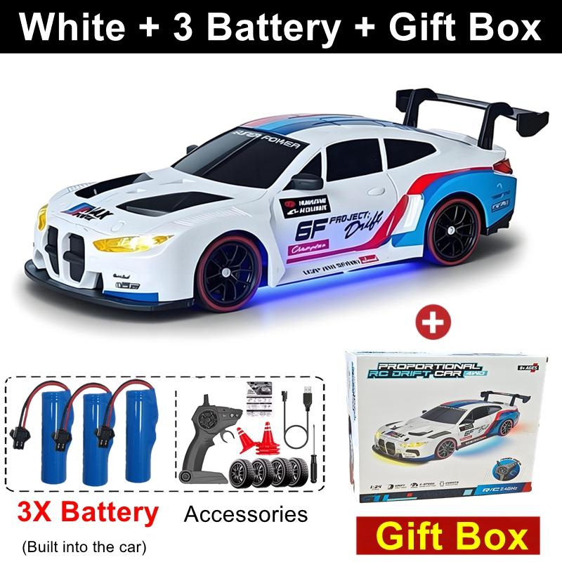 4WD RC Drift Car With LED Light 2.4G Radio 20KM/h High Speed Remote Control Racing Cars Vehicle Model Toy Gift for Boy Girl Kid