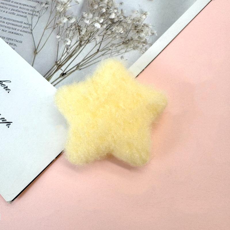 Double-Sided Plush Star Charms for DIY Hair Clips & Clothing Decoration
