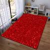 Sparkling Red Glitter Design Rug Non-slip rug suitable for living room and bedroom sofas