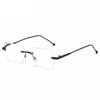 Alloy Rimless Diamond Cutting Man Glasses Frame Optical Prescription Eyeglasses Men Eyewear Fashion