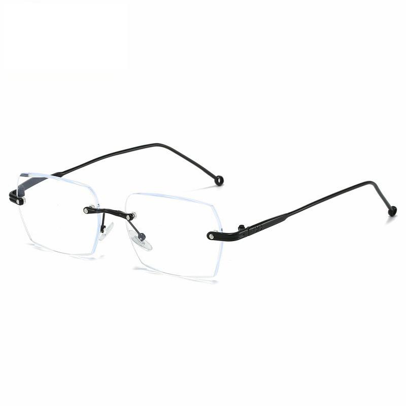 Alloy Rimless Diamond Cutting Man Glasses Frame Optical Prescription Eyeglasses Men Eyewear Fashion
