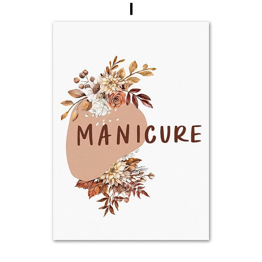 Abstract Boho Art Canvas Painting Hand Nail Polish Tools Nordic Prints Wall Pictures for Beauty Nail Salon Room Decor