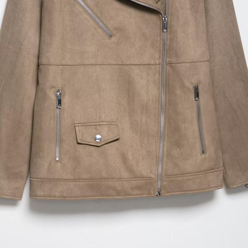 Womens Faux Suede Moto Jacket Fall 2025 Street Style Casual Outerwear