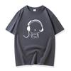 Headphones Men's Fashion Short-sleeved T-shirt Pure Cotton Tee S-6XL