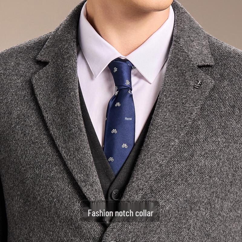 Antonio Men's Wool & Camel Blend Suit Collar Overcoat