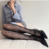 Women's Hot Novelty Fishing Net Socks Blue Lace Contrasting Hollow Flower Jacquard Silk Thigh Socks Over Knee Stacking Socks