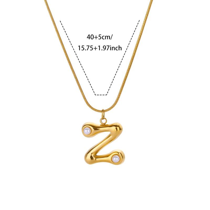 

Винтажное глянцевое ожерелье с буквой из нержавеющей стали женское циркон милое ожерелье с подвеской в виде пузыря с английской буквой новое