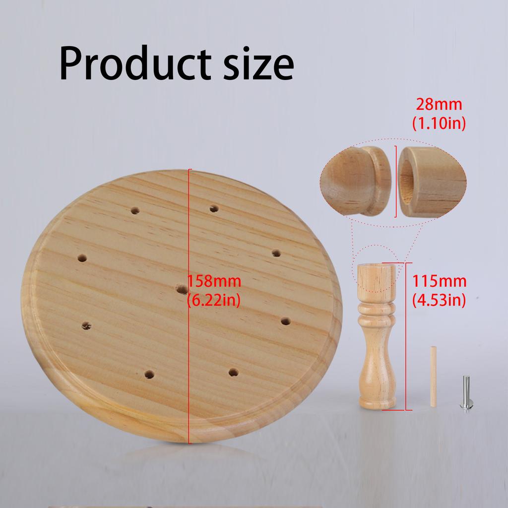 Wood Thread Spool Holder with Scissors Holder 8 Spools Embroidery Thread Holder Sewing Thread Organizers for Embroidery