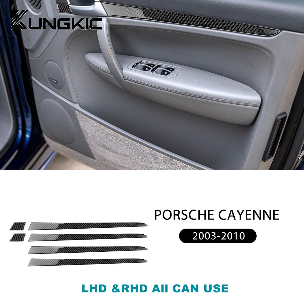 Adesivo Decorativo Porta in Vera Fibra di Carbonio Morbida KUNGKIC per Porsche Cayenne 2003 2004 2005 2006-2010 Rivestimento Interno Accessori Auto