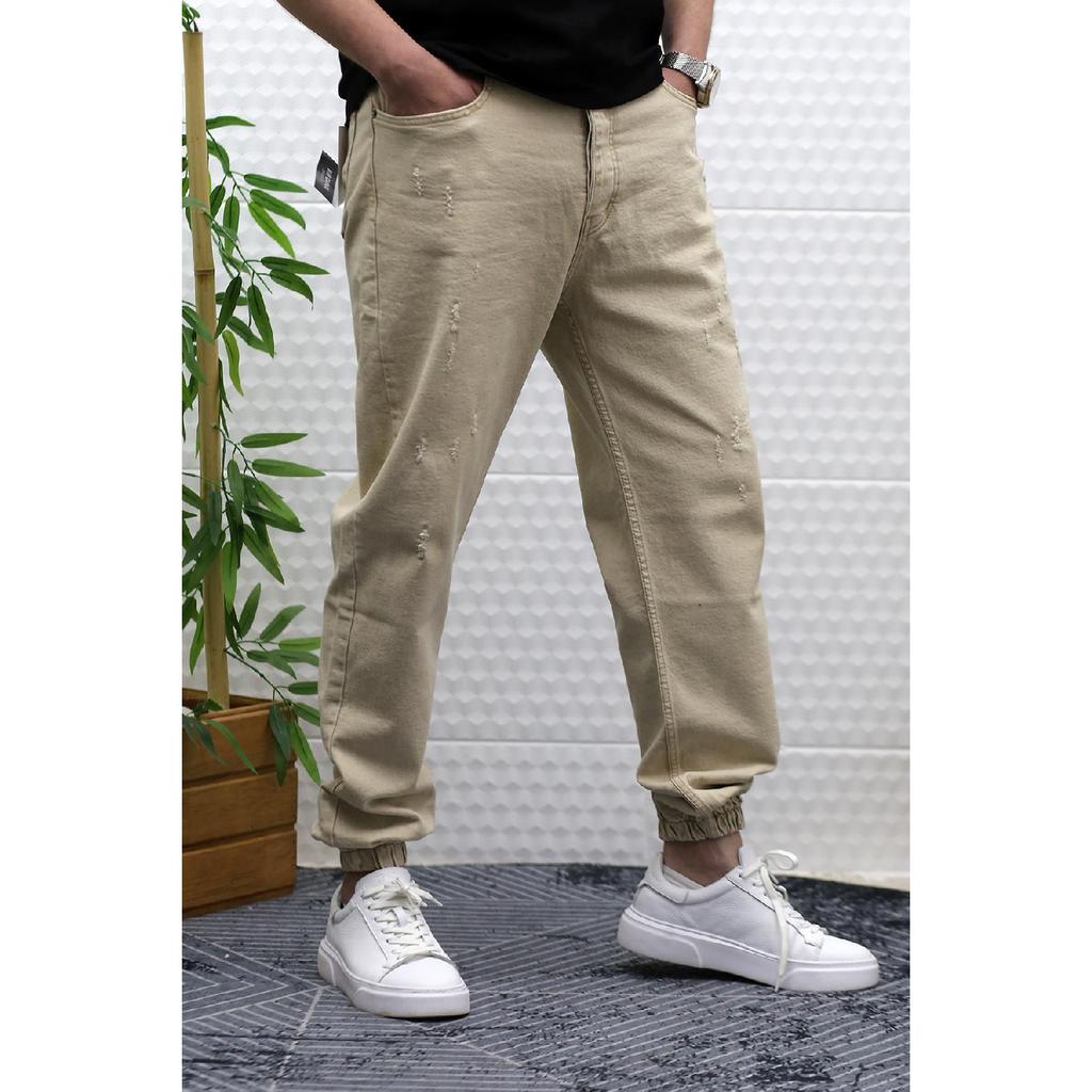 Men's Jeans With Elastic Cuffs, Boyfiren Jeans Pnt. 646