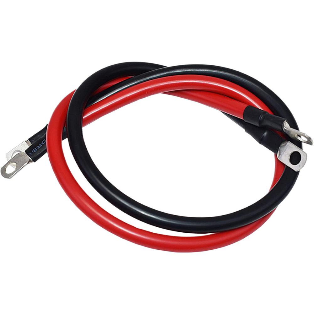 Battery Inverter Connection Cable Set with Terminals 6AWG 50cm PVC Wire Stranded Red Copper Core Tin-plated Lug Cable Sets