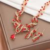 Bridal Rhinestone Crystal Necklace Earrings Set Women'S Prom Dress