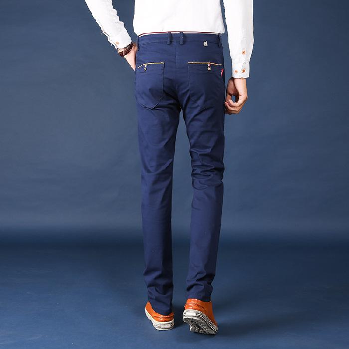 Men's Solid Color Casual Business Pants - Autumn/Winter Korean Style